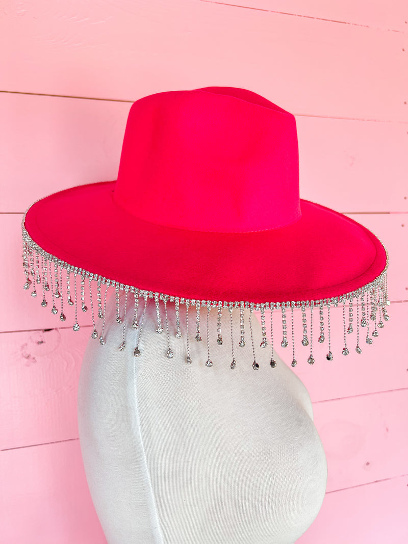 Dolly Rhinestone Hat (Pink)