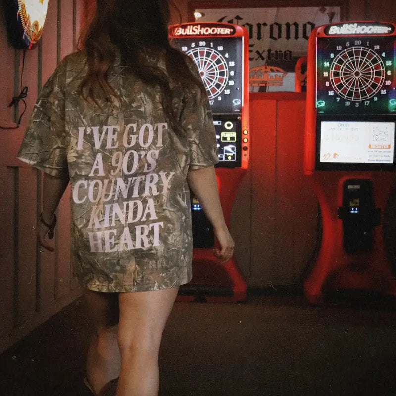 90's Country Kinda Heart Camo Tee