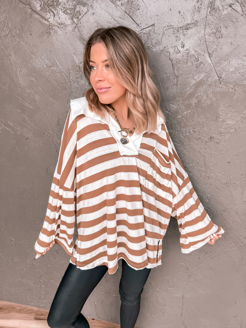 Polly Oversized Top (Taupe)