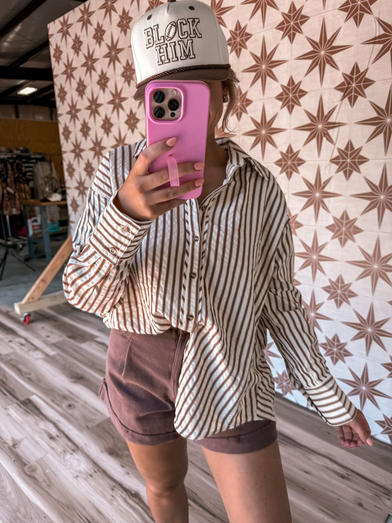 Lockdown Button Down Top
