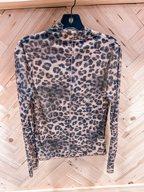 Leopard Mesh Layering Top