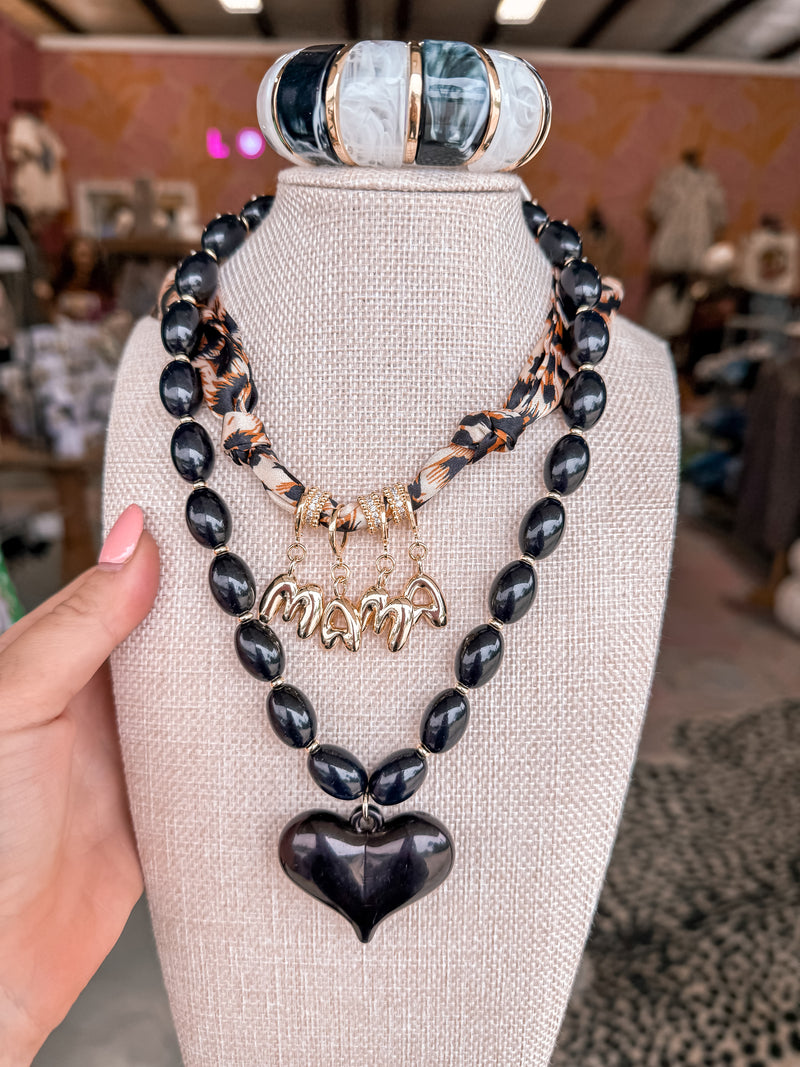 Roxie Black Heart Necklace