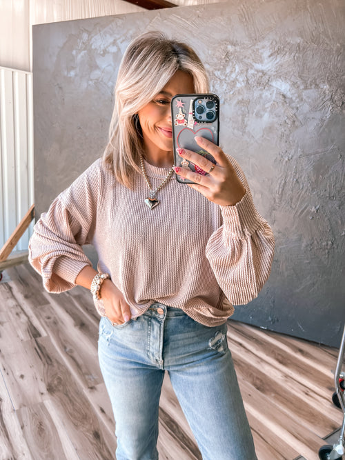 Lucky To Have You Ribbed Knit Top