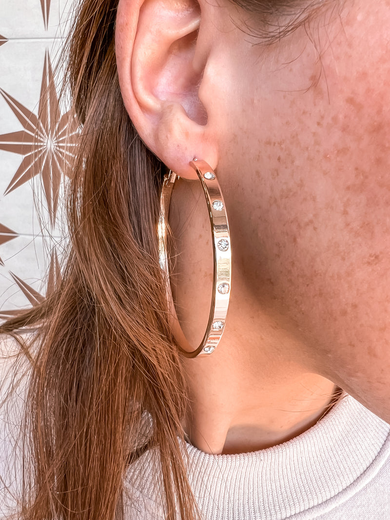 Rhinestone Hoop Earring