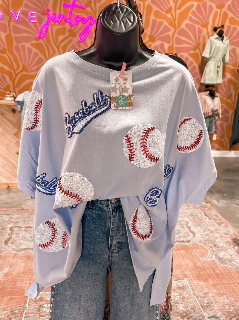 Baseball Sequin Tee