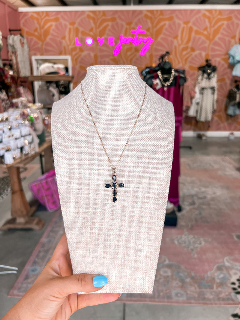 Cara Oval Cross Necklace