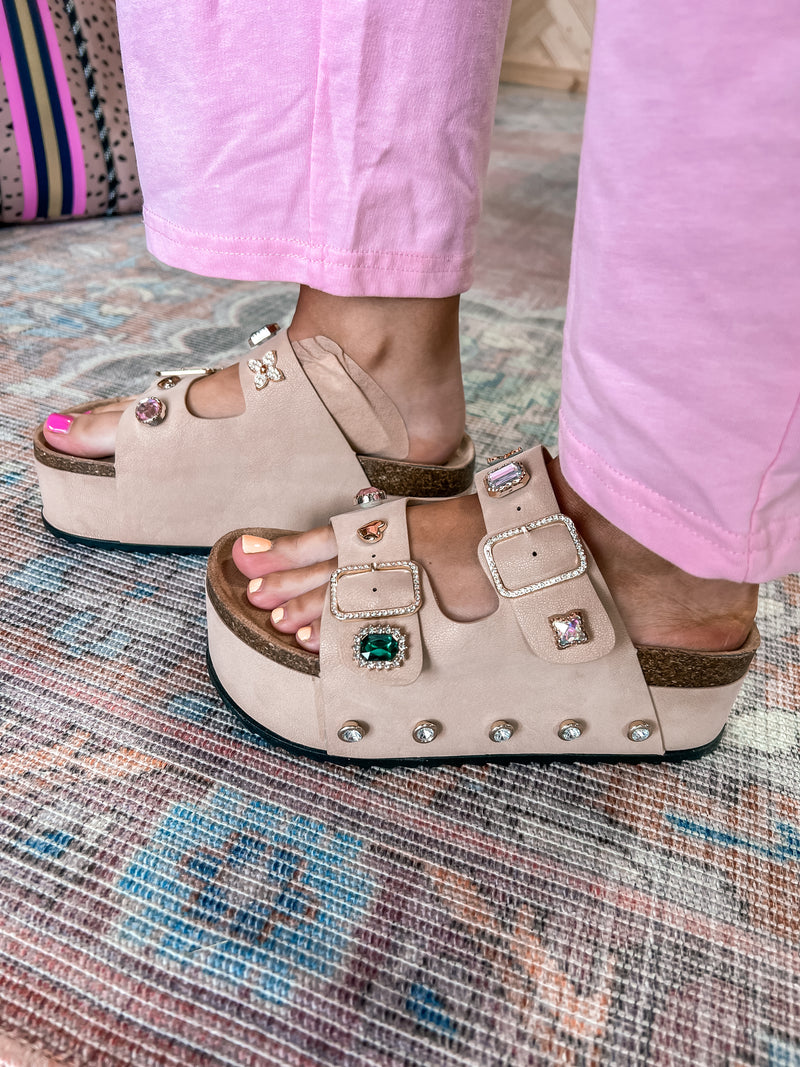 Bejeweled Platform Sandal