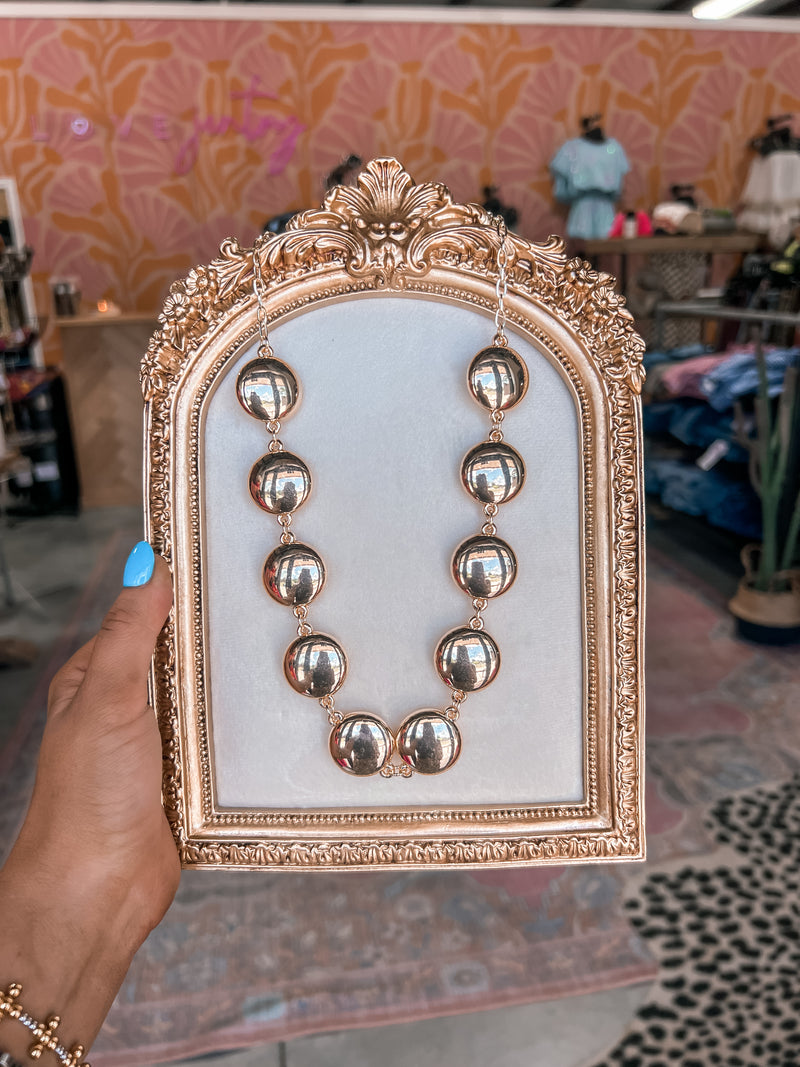 Dot Circle Chain Link Necklace
