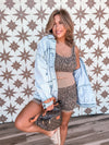 Cheetah Bra & Biker Set