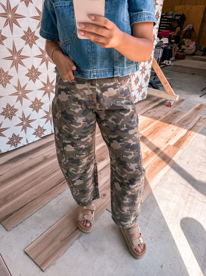 Camo Barrel Jeans