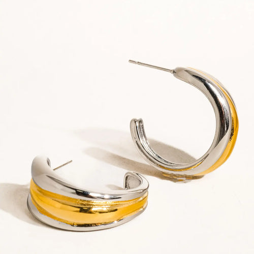 Lazare 18K Multi Metal Hoops