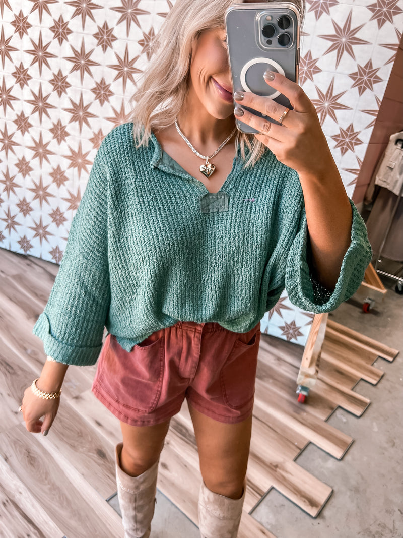 All The Right Spices Sweater Teal