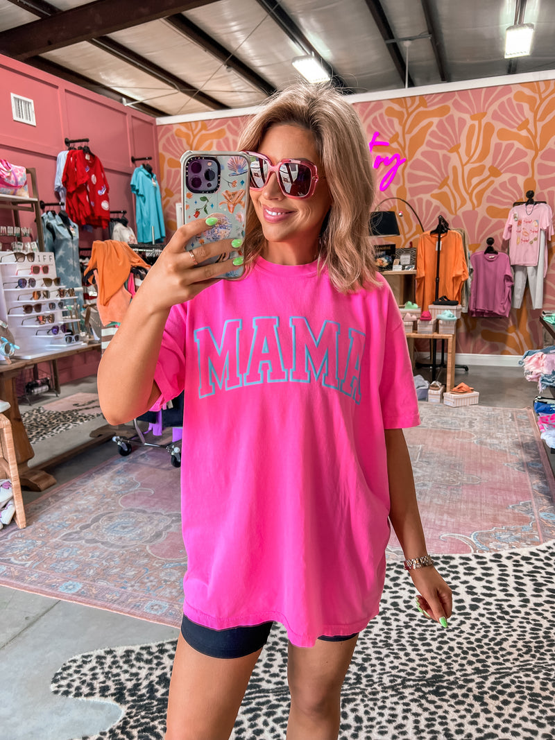 Mama Neon Pink Tee