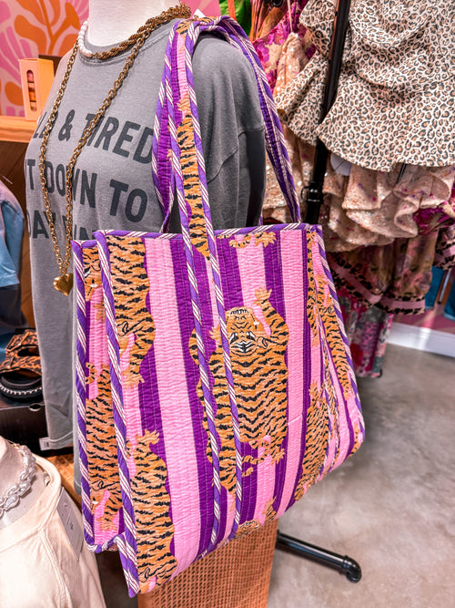 Tiger Pink Quilted Tote