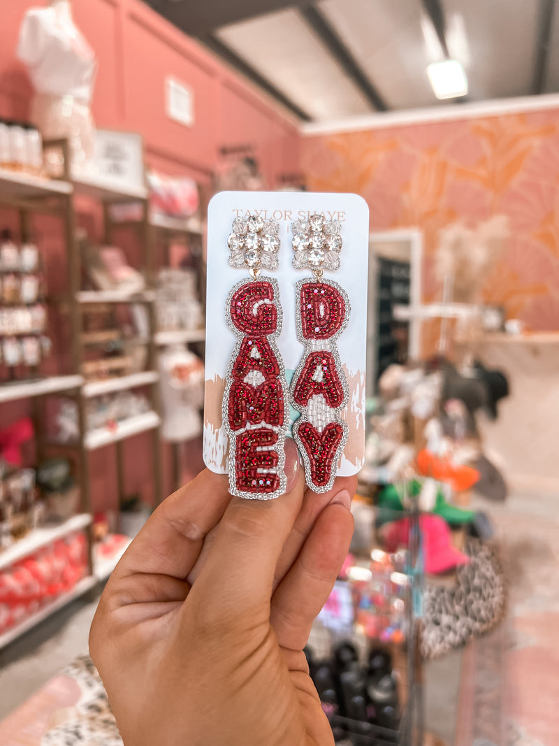 Maroon Game Day Earrings