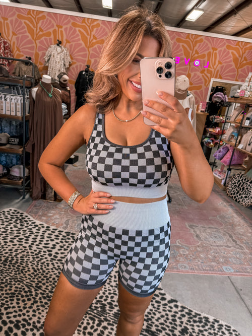 Checker Biker Set (Black & White)