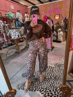 Leopard Brown Football Pullover