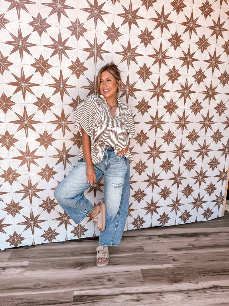 Caramel Stripe Top