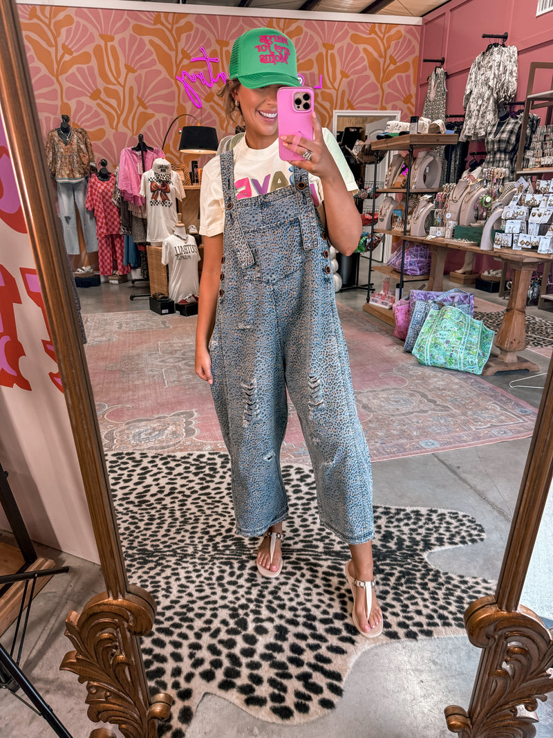 Such A Classic Leopard Overall (Denim Blue)