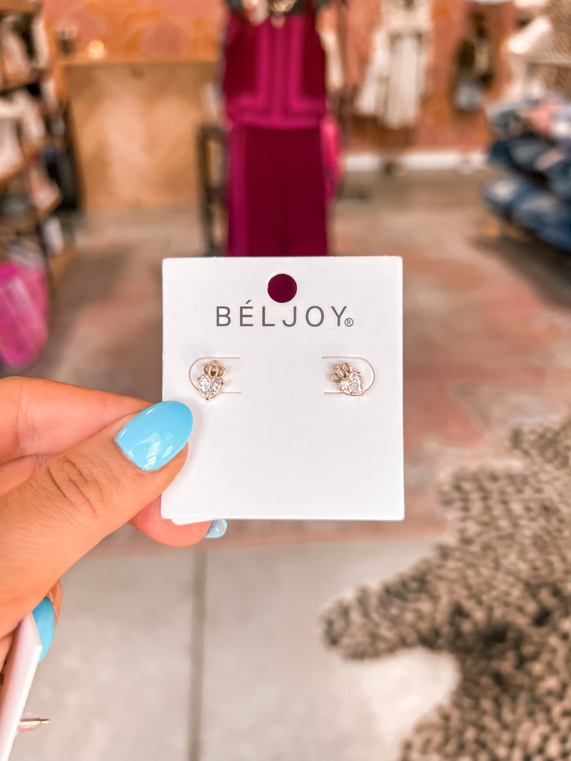 Eliana Crystal Heart Stud Earring