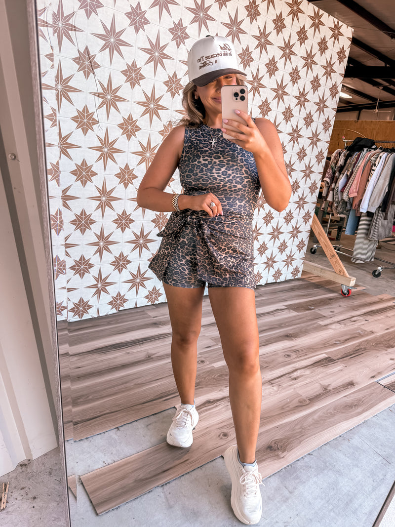 Leopard Athletic Wrap Dress