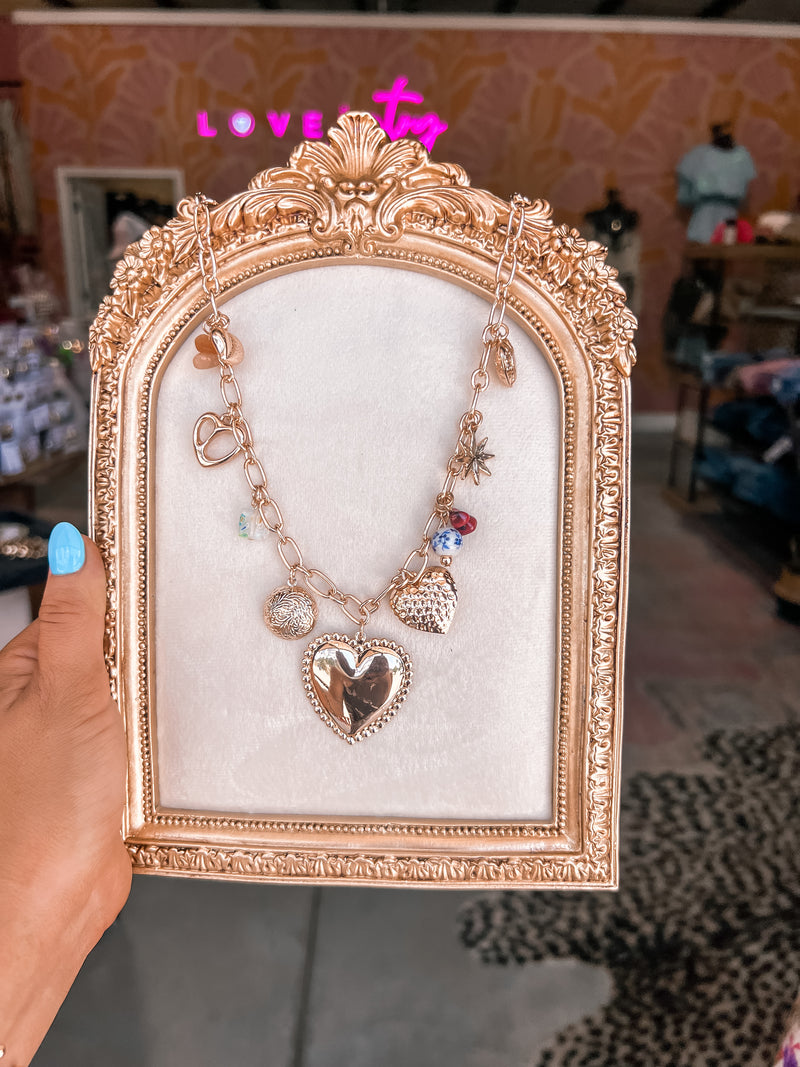 Matty Multi Heart Charm Necklace