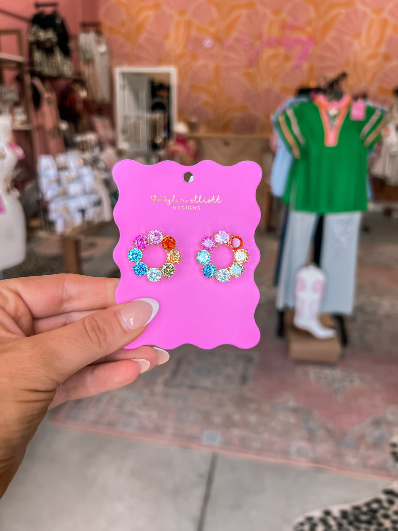 Rainbow Circle Earrings