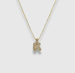 Pave Bubble Initial Necklace