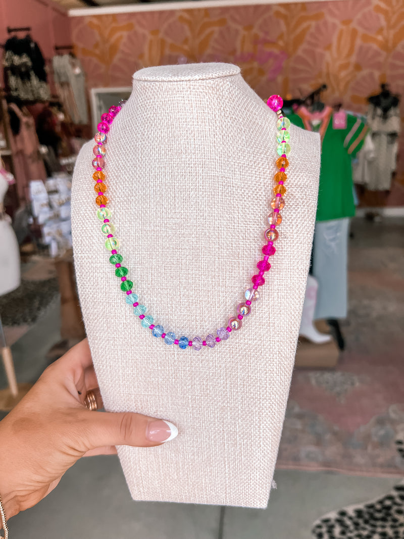 Rainbow Beaded Necklace