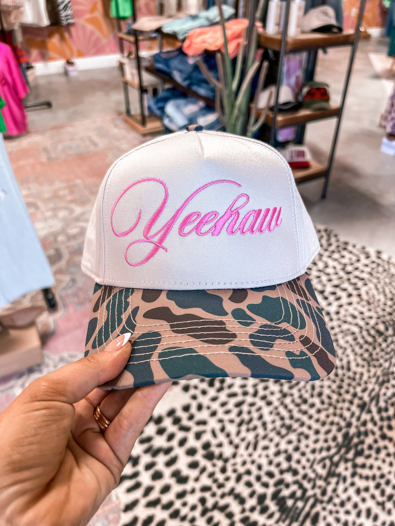 Yeehaw Vintage Duck Camo Hat (Bubblegum Pink)