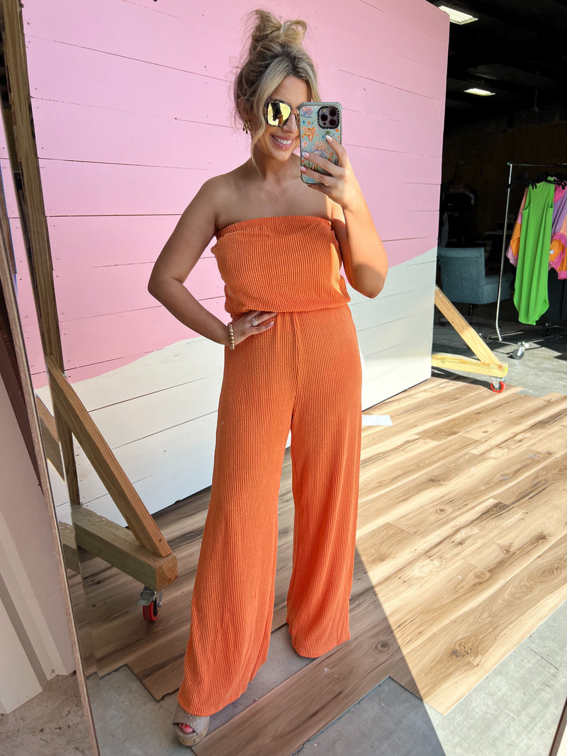 Feelin' Good Jumpsuit (Orange)