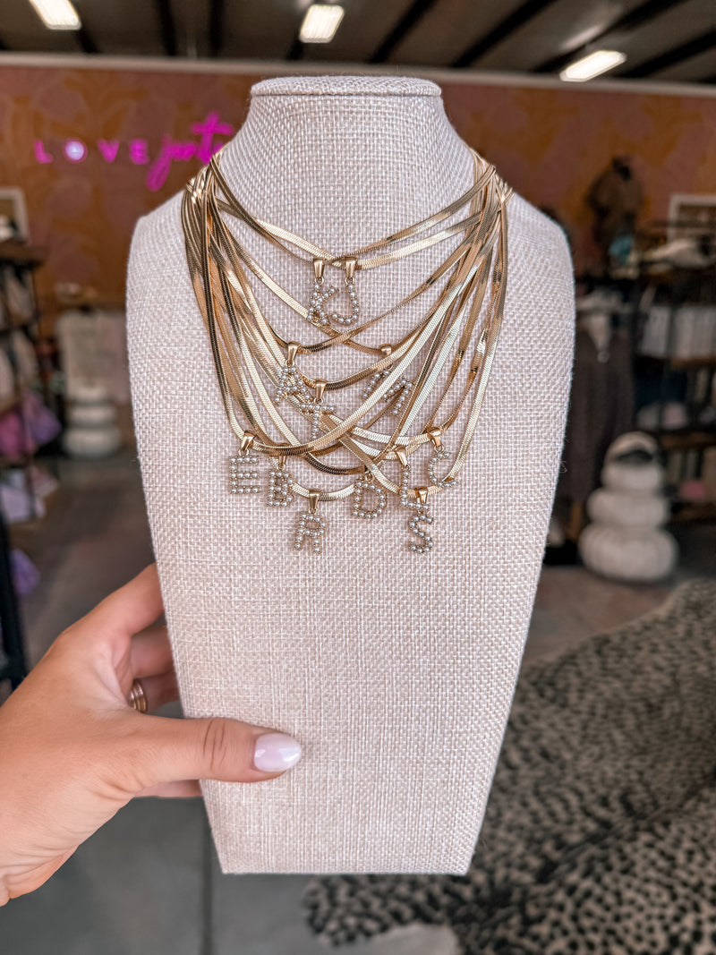 Ari Pearl Letter Necklace