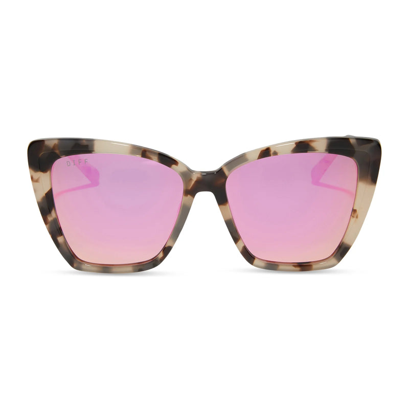 Becky II - Cream Tortoise + Pink Mirror