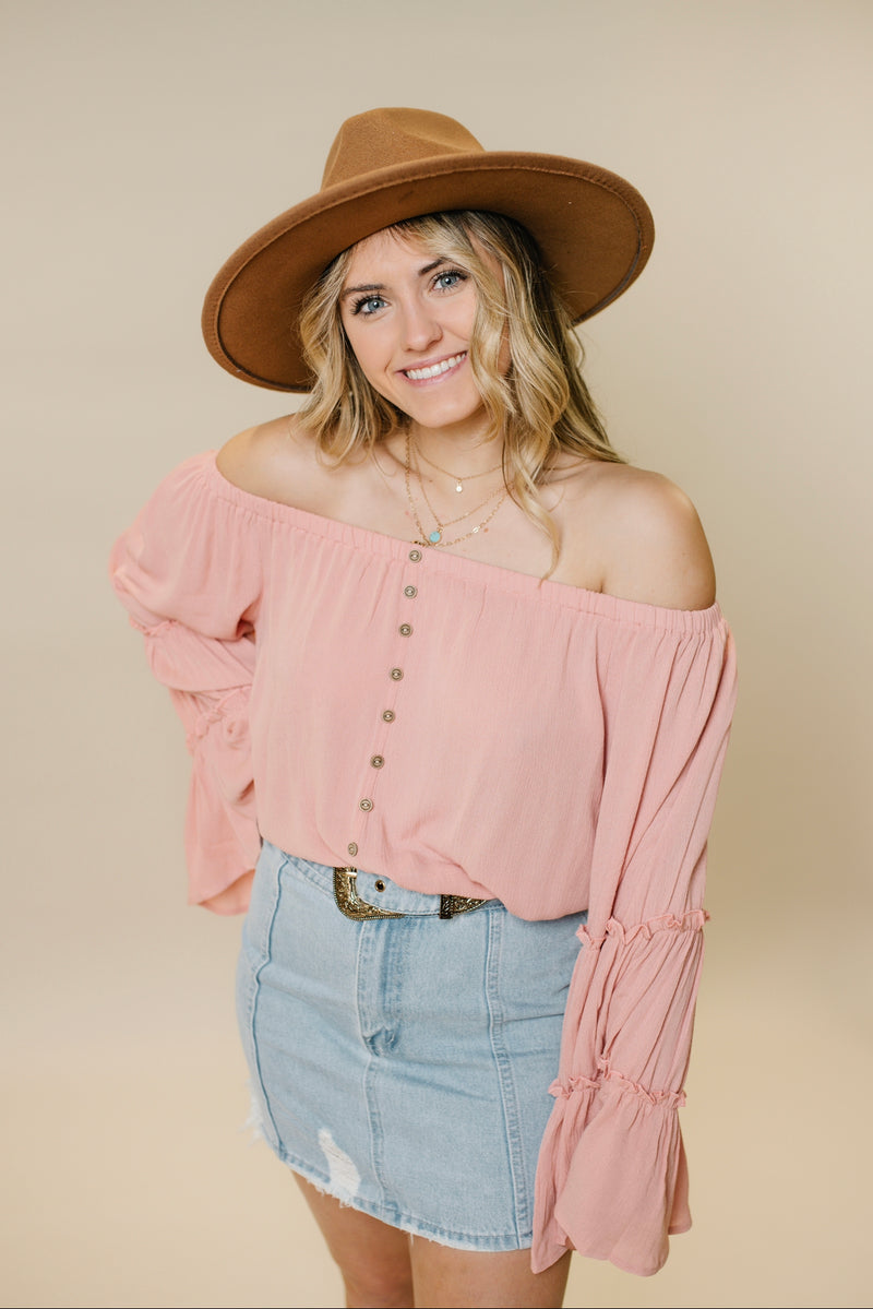 Hold You Dear Pink Ruffle Bodysuit